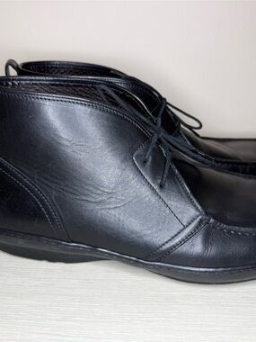 Aldo Brue Men’s Black Leather Chukka Boots Made in Italy Size 11